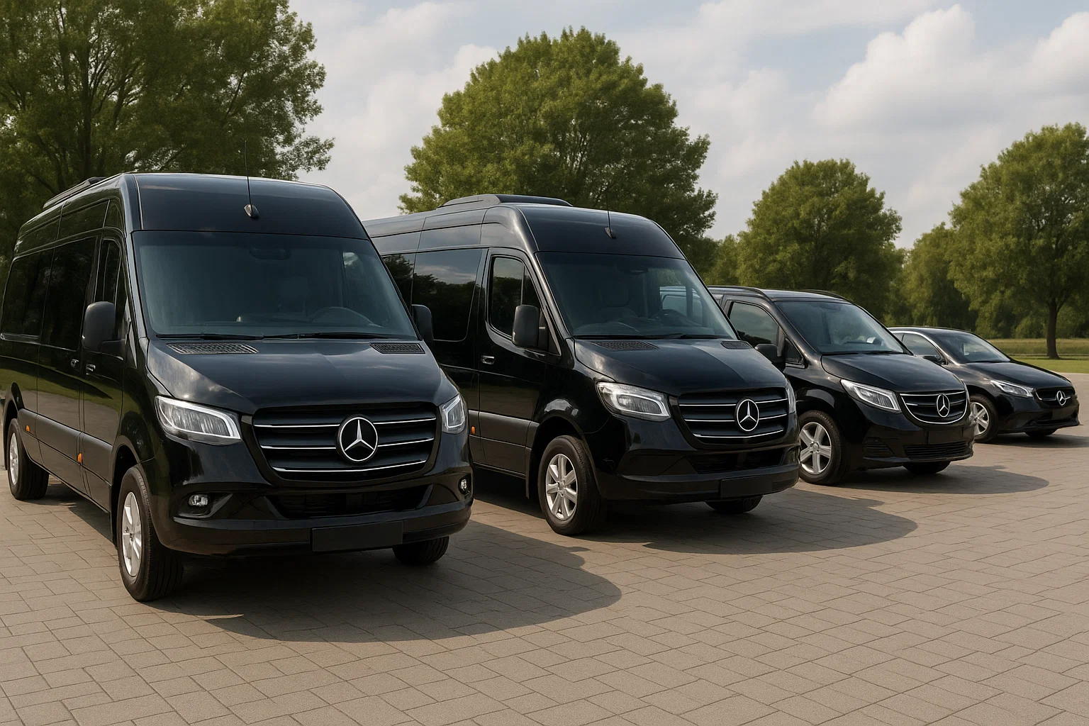 Mercedes-Benz Sprinter executive van and luxury group transportation vehicles, professional fleet photography 