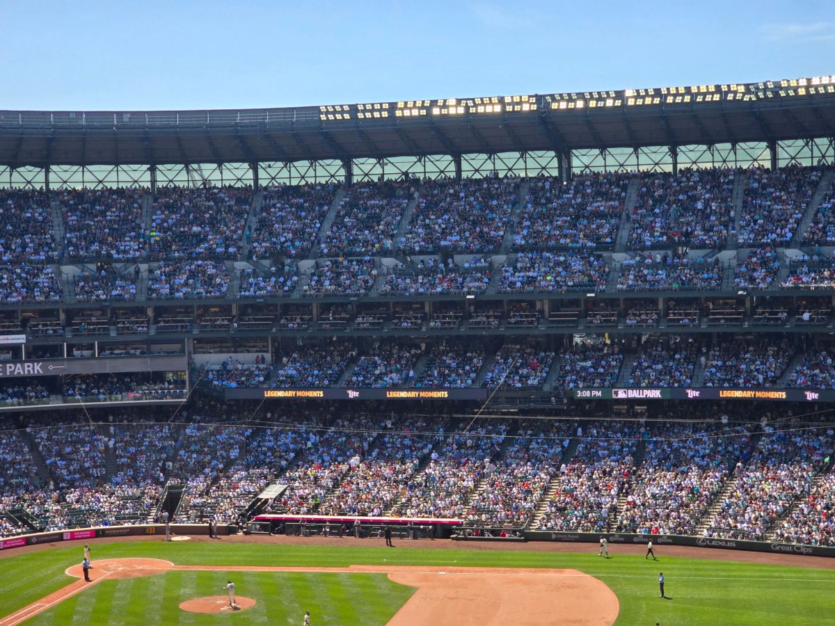 Full stands at a baseball game at T-Mobile Park in Seattle